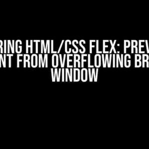 Mastering Html/css Flex: Preventing Element from Overflowing Browser Window